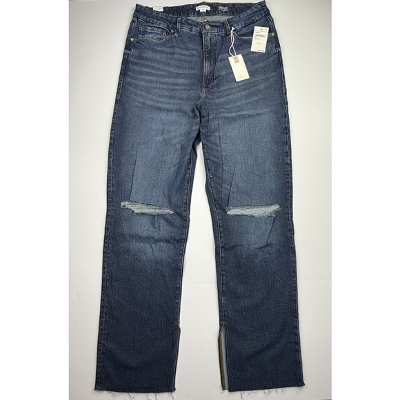 Good American Good Boy Split Hem High Waisted Straight Leg Jeans 15 Plus - Picture 4 of 11